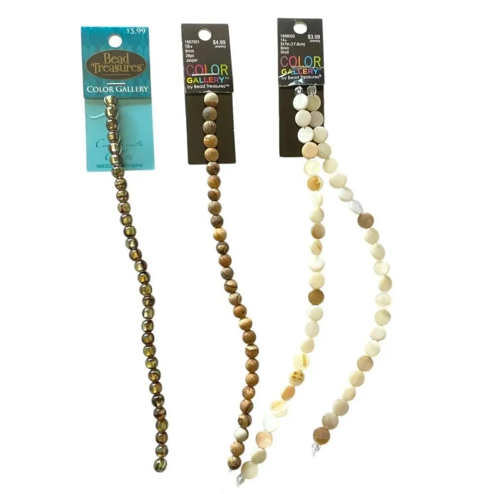 Bead Treasures Jewelry Making Shell Jasper Metallic Earth Tone DIY Mixed Lot